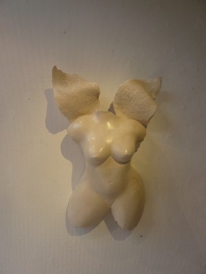 Polerad vit ängel, 50cm